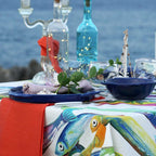 Tessitura Toscana Telerie Tovaglia Poisson Bleu