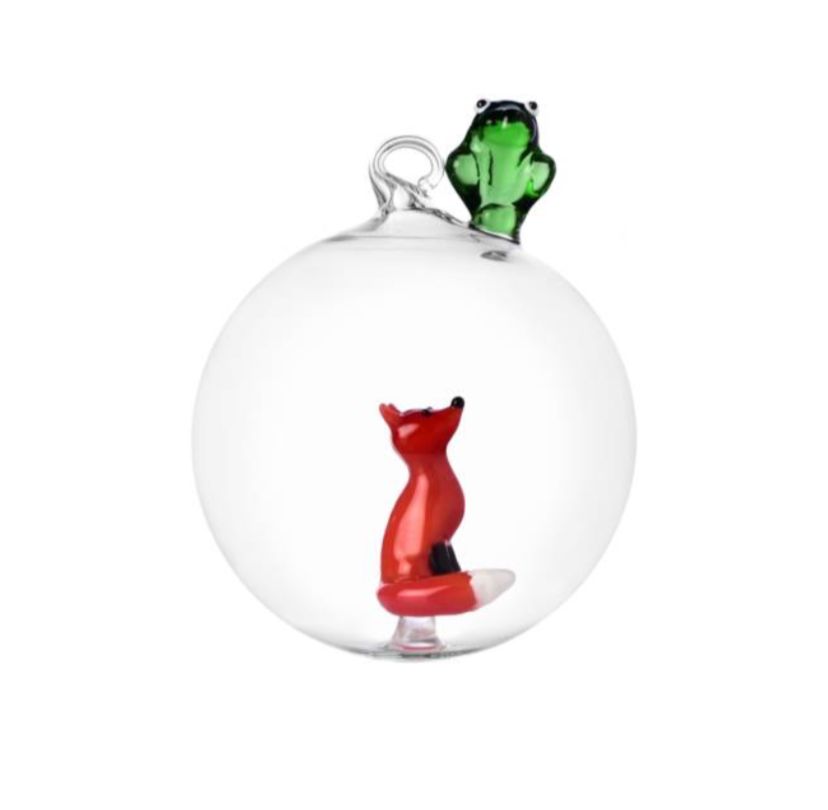 Palla di Natale rana&volpe rossa