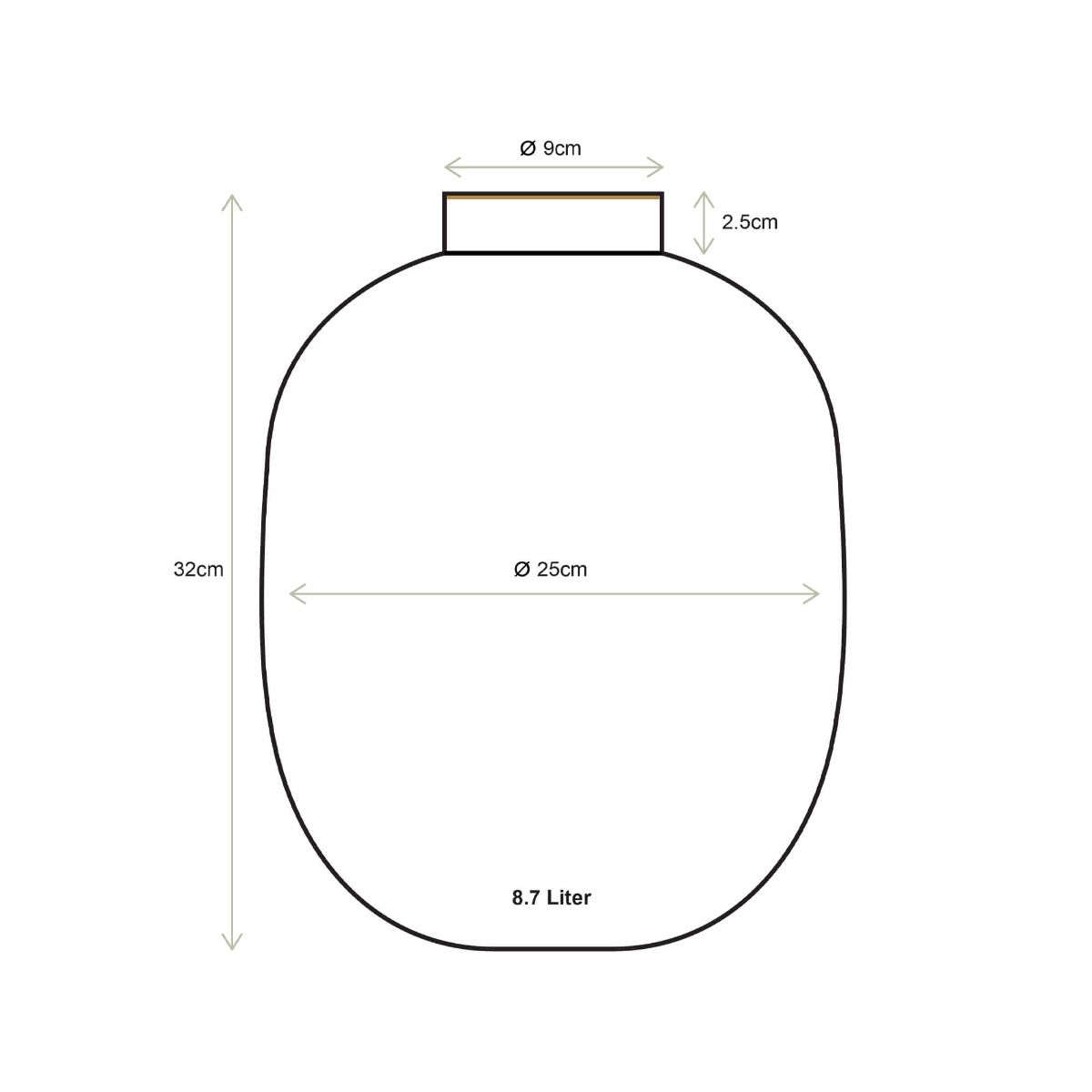 Vaso Metallo Bright Green Pip Studio