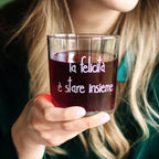 Set 6 Bicchieri acqua "La felicità è stare insieme"