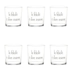 Set 6 Bicchieri acqua "La felicità è stare insieme"