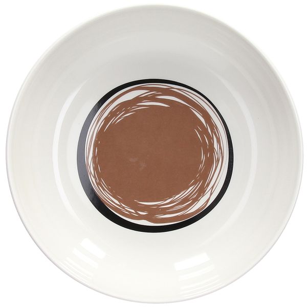 Piatto Fondo Porcellana con inserto Marrone