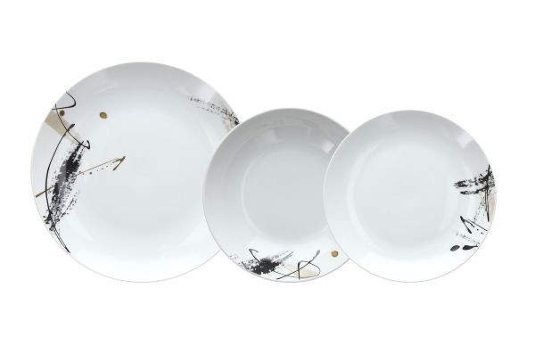 Servizio piatti 18 pezzi Poivre Porcellana Bianco