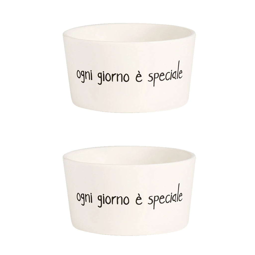 Set 2 Coppette in gres Ogni giorno è speciale