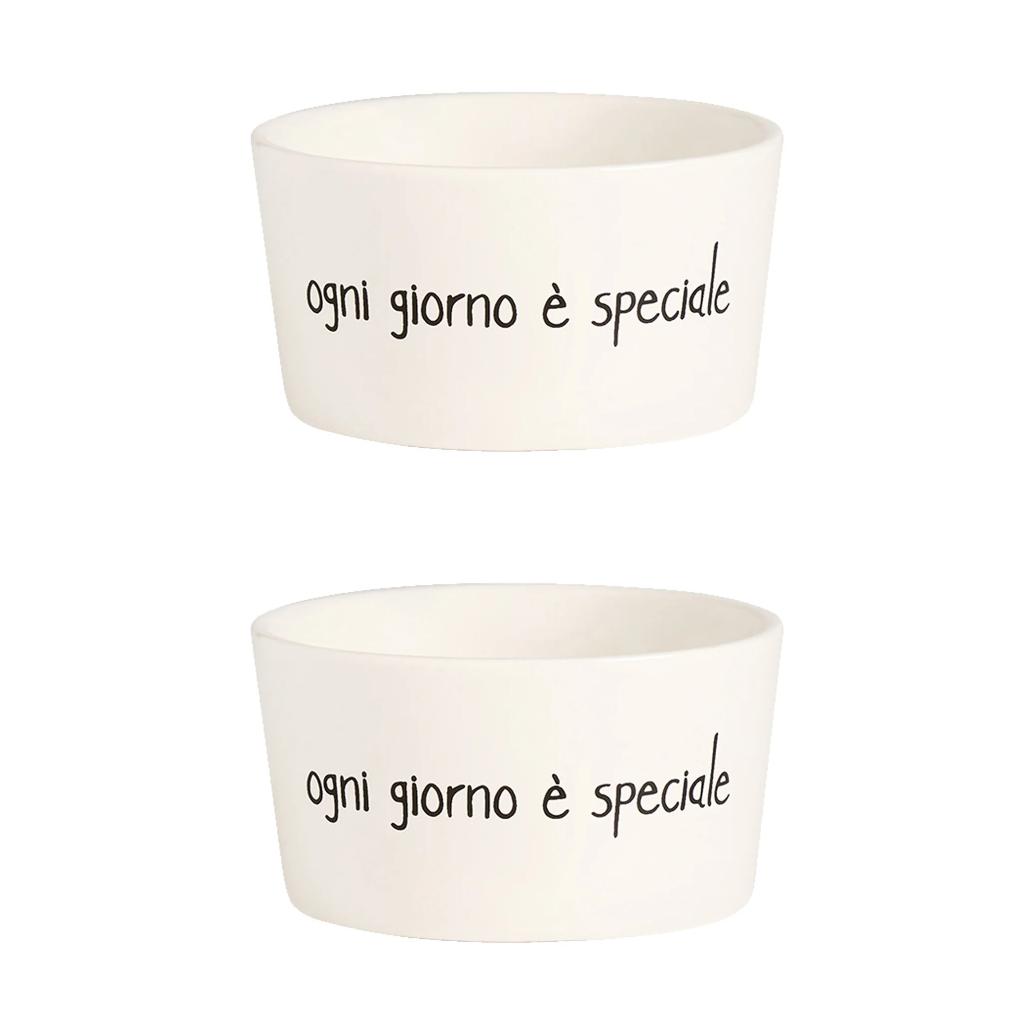 Set 2 Coppette in gres Ogni giorno è speciale