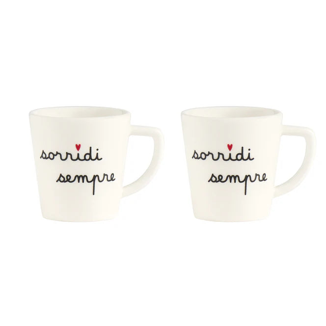 Set 2 tazzine espresso Sorridi sempre
