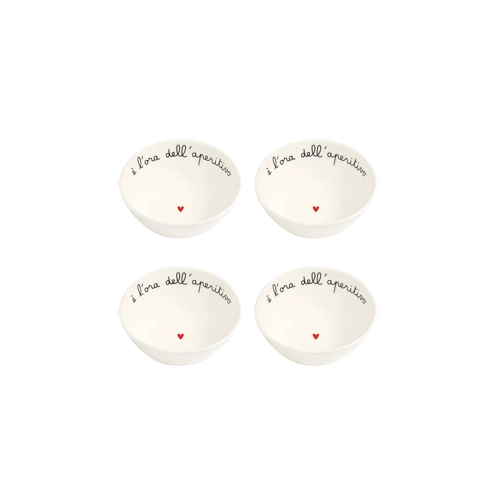 Set 4 Coppette in gres E' l'ora dell'aperitivo