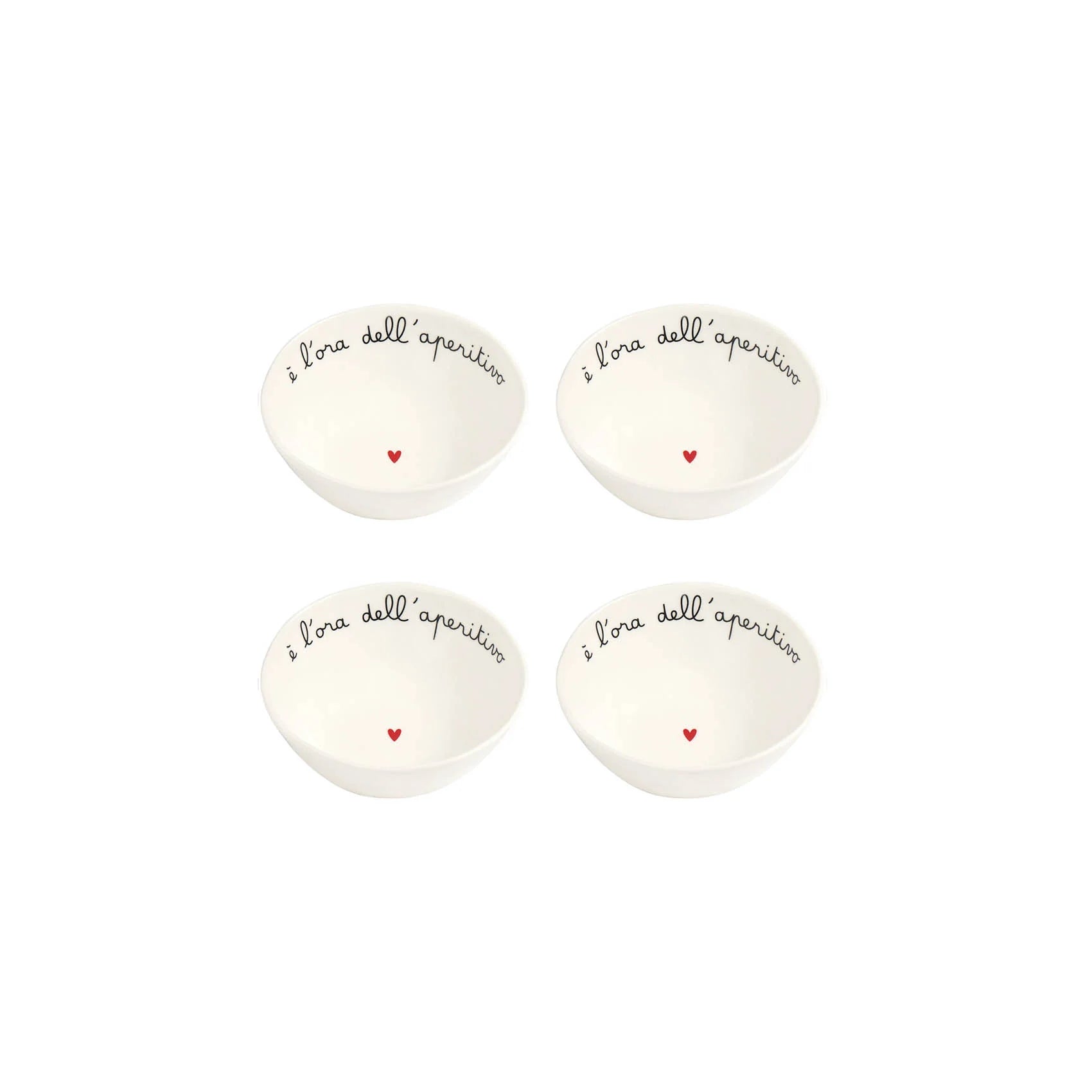 Set 4 Coppette in gres E' l'ora dell'aperitivo
