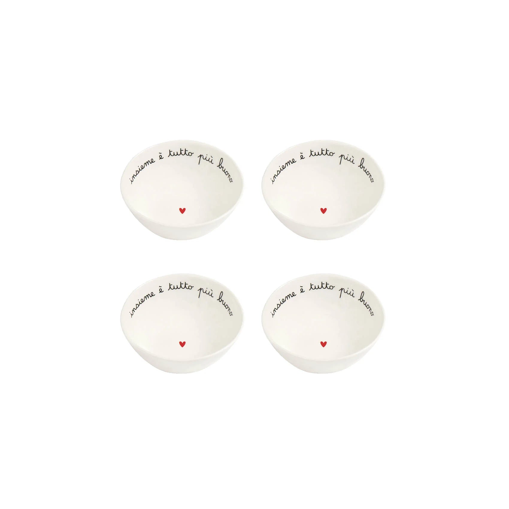 Set 4 Coppette in gres Insieme è tutto più buono
