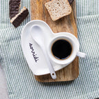 Set 2 Piattini cuore per tazze espresso Sorridi